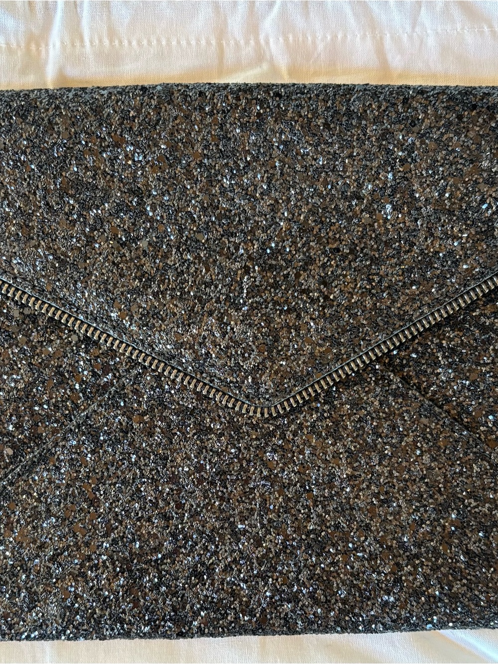 Rebecca Minkoff Gunmetal Glitter Envelope Clutch